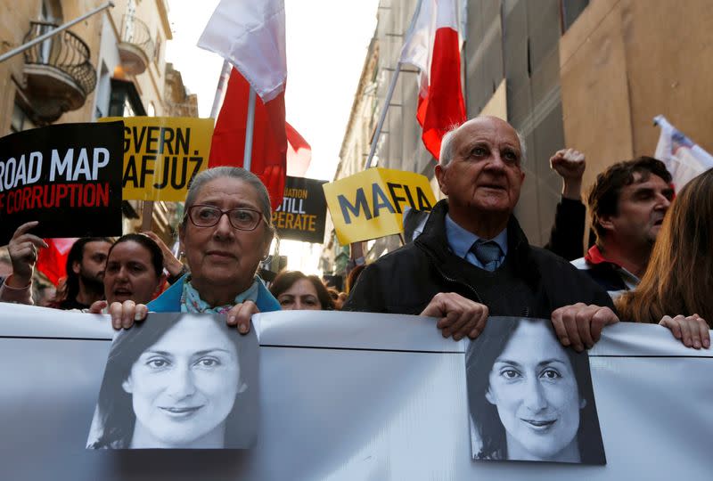 FILE PHOTO: National protest calling on Malta's PM Joseph Muscat to resign immediately and face prosecution, in light of revelations on the assassination of journalist Daphne Caruana Galizia