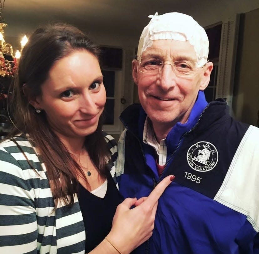 Caroline Keating's father, Bill, would wear his Boston Marathon jacket in front of her after she missed qualifying for the event the first time. "He would say, 'I would give this to you, but you're just not fast enough,'" Keating laughed.

Bill passed away in 2017.