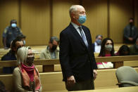 John Moxley speaks to the court during the hearing for Michael Skakel, in Stamford Superior Court, Friday, October 30, 2020, in Stamford, Conn. A Connecticut prosecutor says Kennedy cousin Michael Skakel will not face a second trial in the 1975 murder of teenager Martha Moxley in Greenwich. (Erik Trautmann/Hearst Connecticut Media via AP, Pool)