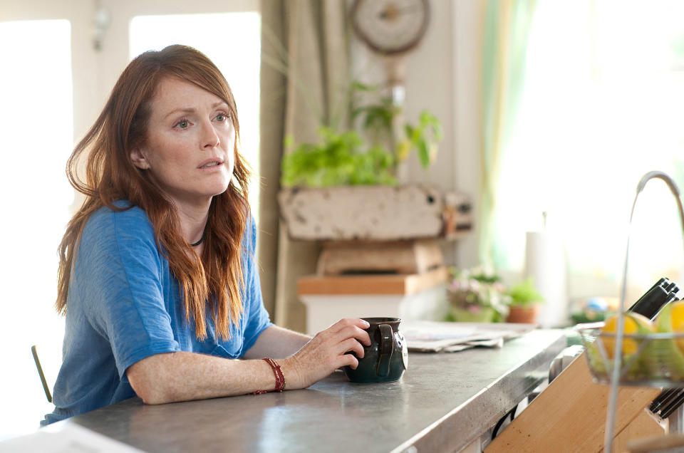 Jules sitting at a kitchen counter