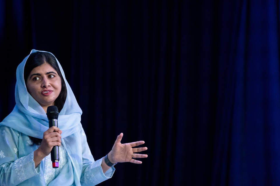 Malala Yousafzai speaks at the Clinton Global Initiative, Tuesday, Sept. 20, 2022, in New York. (AP Photo/Julia Nikhinson)