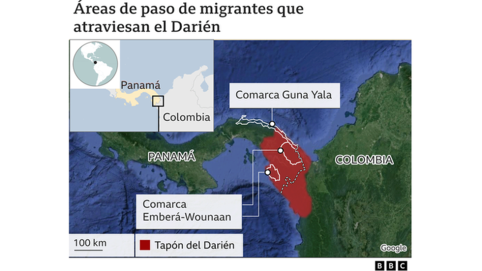 Mapa del Darién