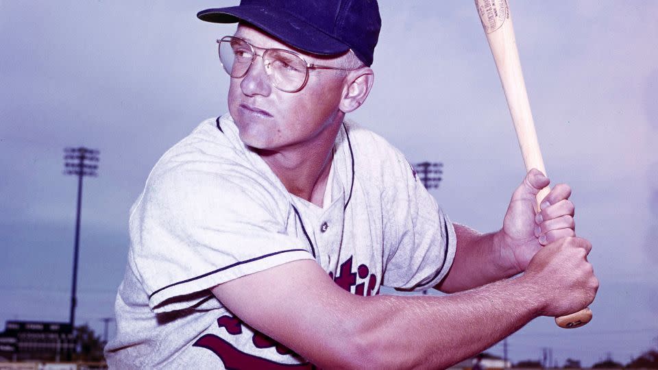 Outfielder Whitey Herzog, of the Kansas City Athletics, is pictured in March 1959. - AP