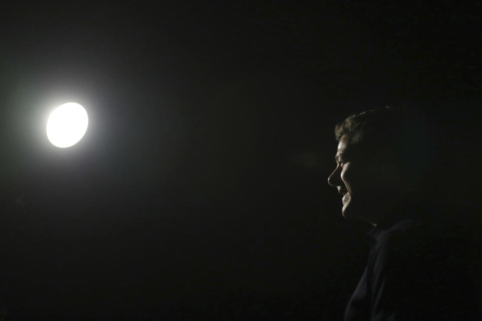 Former Tottenham's manager Mauricio Pochettino speaks during an interview in Doha, Qatar, Saturday, Dec. 21, 2019. (AP Photo/Hassan Ammar)