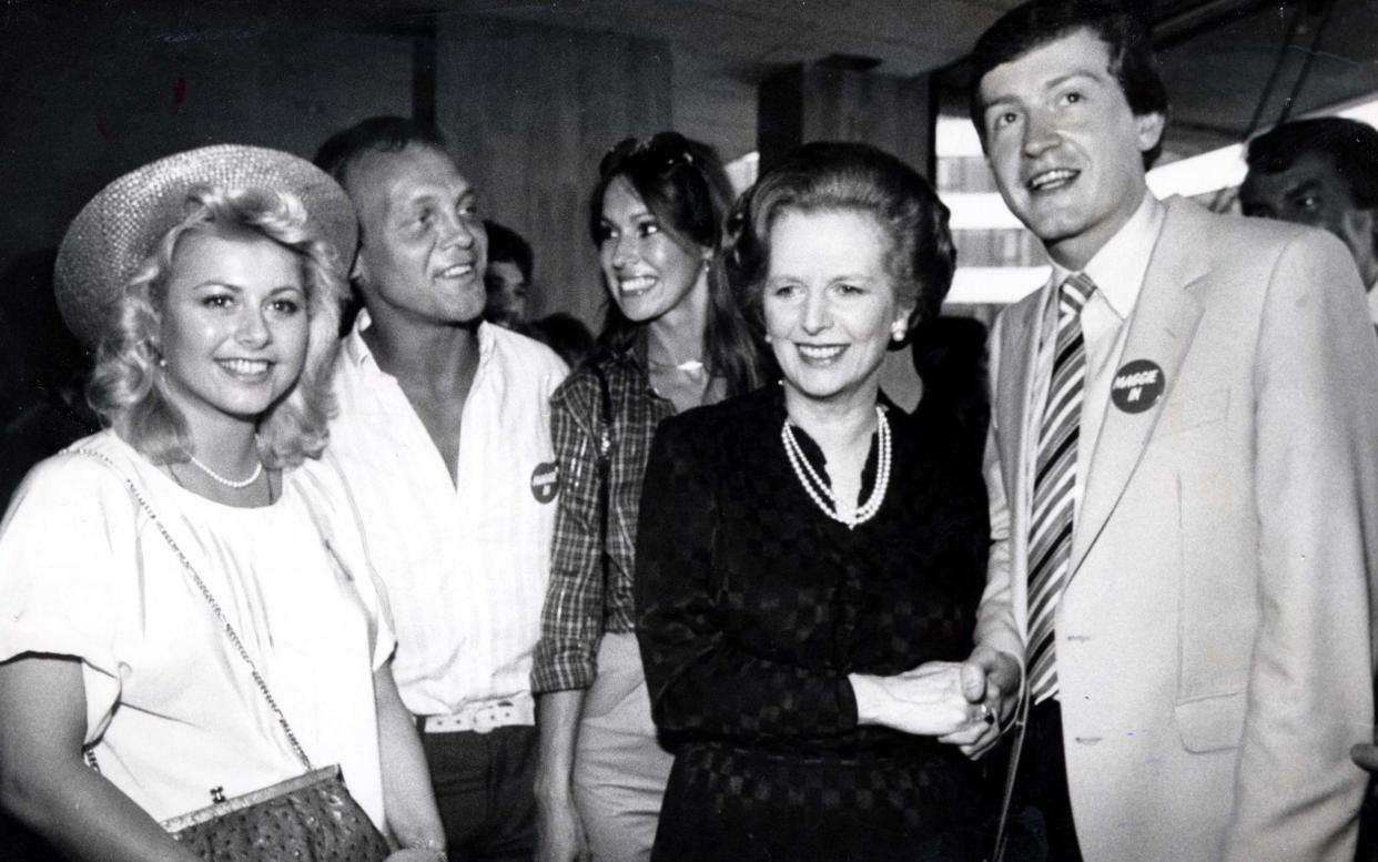 Suzanne Dando, Brain Jacks and wife Julie, Margaret Thatcher and Steve Davis in 1983 - REX/Shutterstock