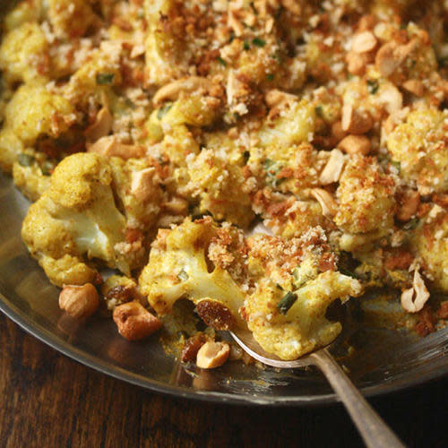 Curried Cauliflower Casserole For a healthier take on a classic dish, this version is made with Greek yogurt instead of traditional béchamel. Try the Curried Cauliflower Casserole recipe.