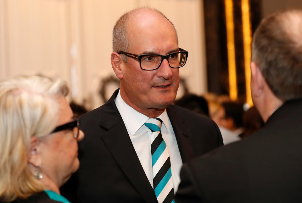 David Koch, pictured here during the Port Adelaide and St Kilda Shanghai Match Gala Dinner in 2019.