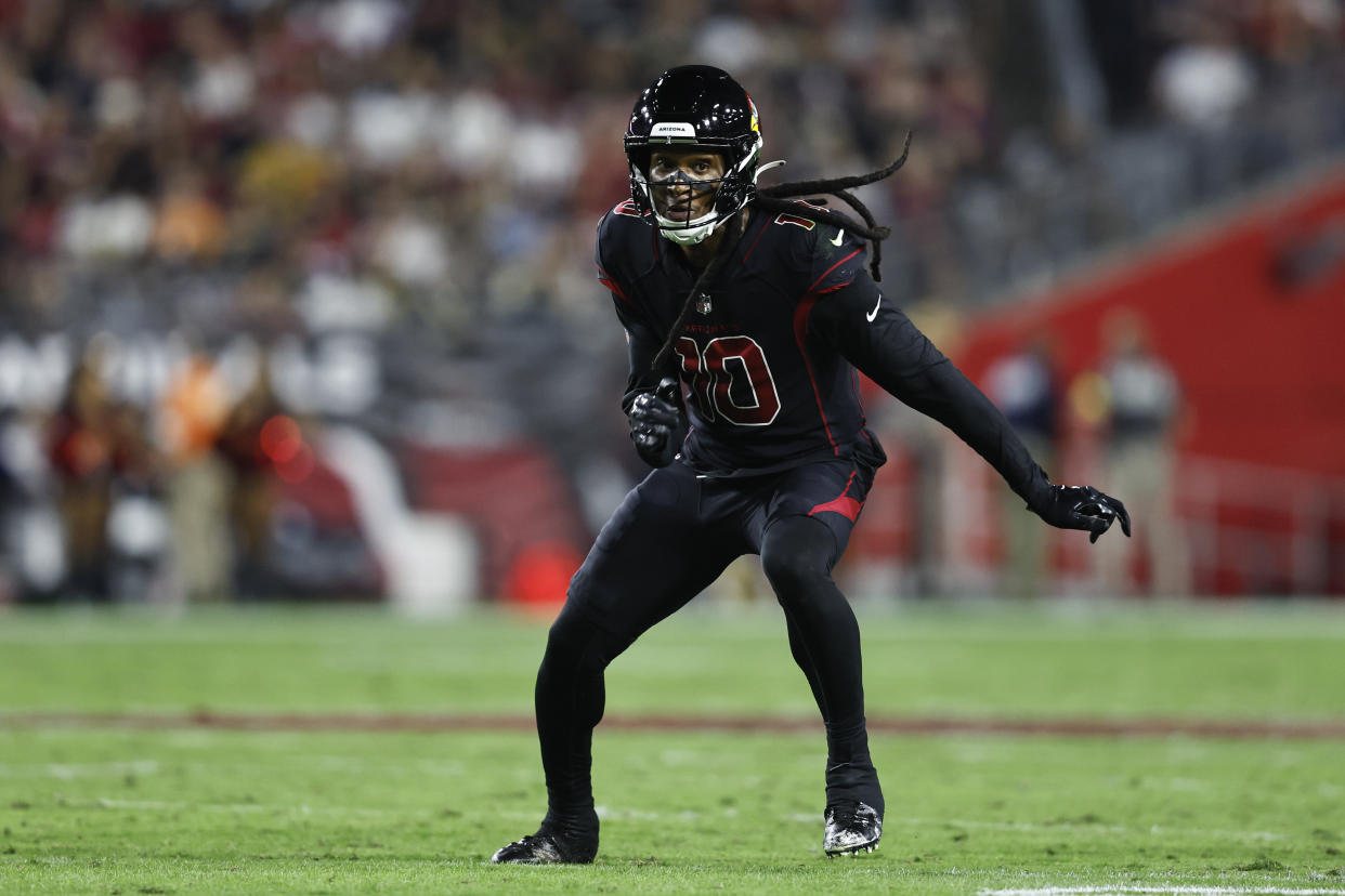 DeAndre Hopkins #10 of the Arizona Cardinals is back in our fantasy lives