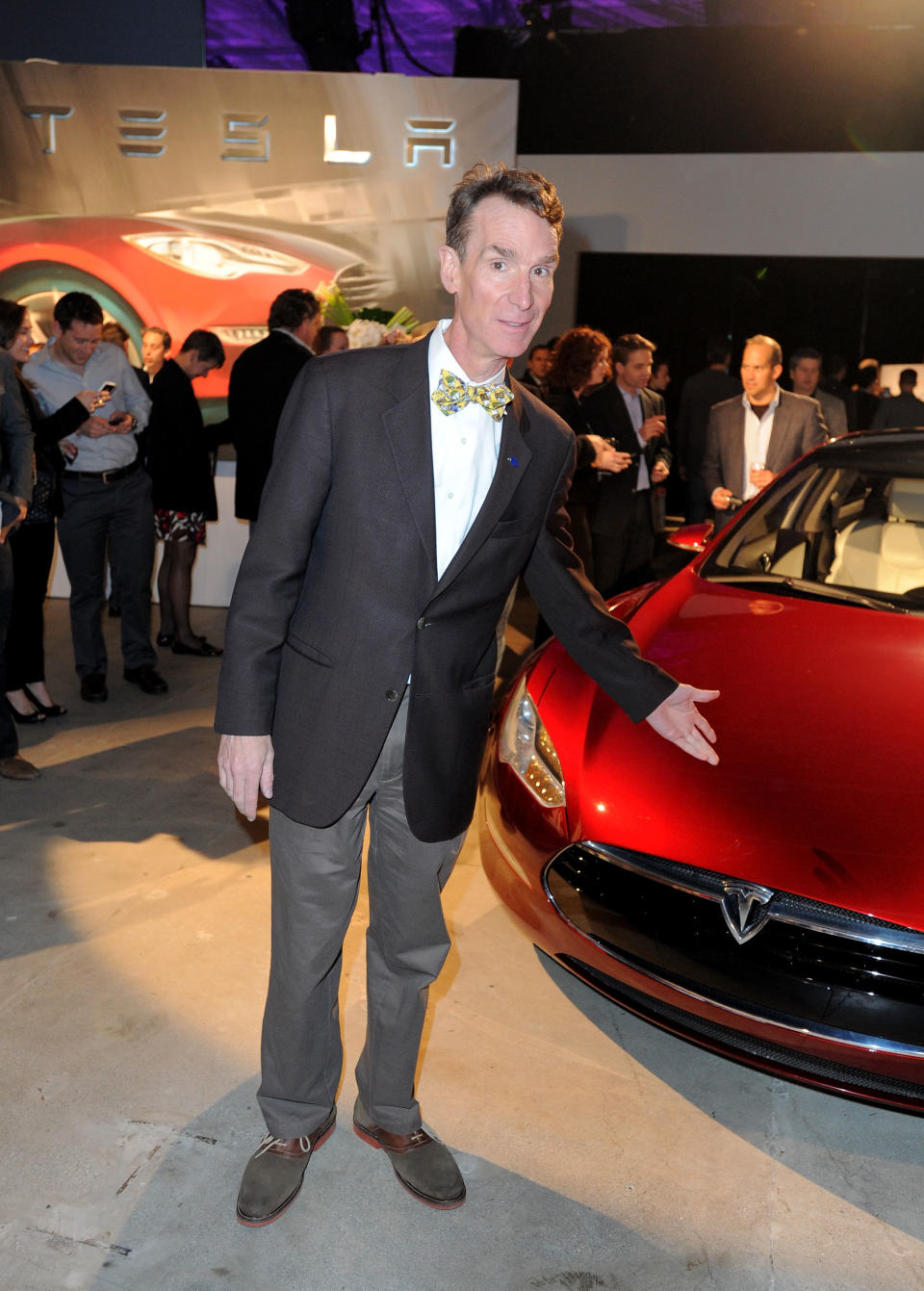 LOS ANGELES, CA - FEBRUARY 09: Scientist Bill Nye attends Tesla Worldwide Debut of Model X on February 9, 2012 in Los Angeles, California. (Photo by Jordan Strauss/Getty Images for Tesla)