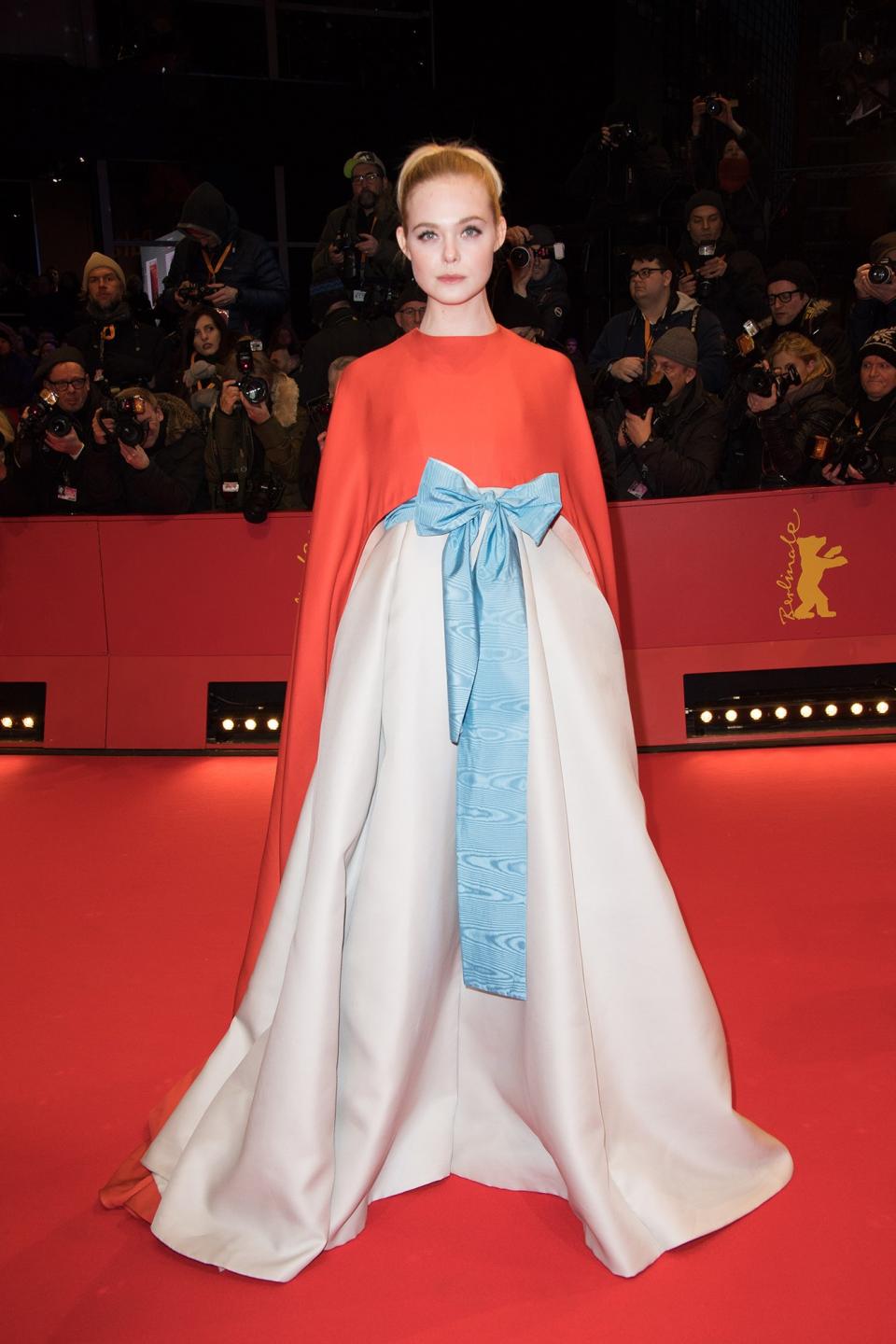 <p>Elle Fanning</p> <p>What: Valentino Haute Couture</p> <p>Where: At the Berlinale International Film Festival’s opening ceremony and <em>Isle of Dogs</em> premiere, Berlin</p> <p>When: February 15, 2018</p>