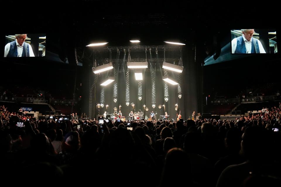 Eric Clapton performing Thursday night in Value City Arena.