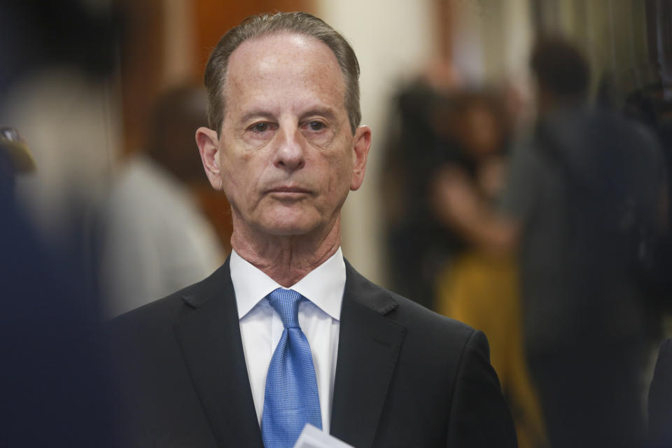 Special Prosecutors Brian Wice looks on while addressing reporters after Texas Attorney General Ken Paxton agreed to pre-trial diversion in his securities fraud case, Tuesday, March 26, 2024, in Houston. (AP Photo/Lekan Oyekanmi)