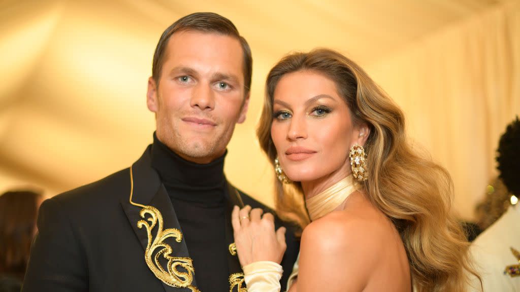 new york, ny   may 07 tom brady and gisele bundchen attend the heavenly bodies fashion  the catholic imagination costume institute gala at the metropolitan museum of art on may 7, 2018 in new york city  photo by matt winkelmeyermg18getty images for the met museumvogue