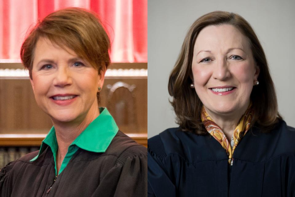 Ohio Supreme Court Justice Sharon Kennedy, left, and Ohio Supreme Court Justice Jennifer Brunner, right.