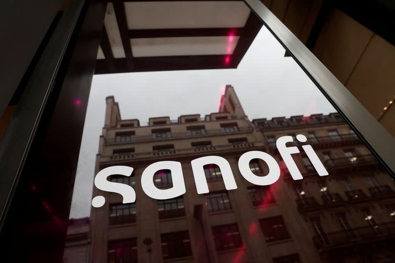 FILE PHOTO: Sanofi logo at the company's headquarters