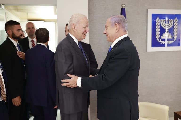 El presidente de Estados Unidos, Joe Biden, y el primer ministro israeló Benjamin Netanyahu 