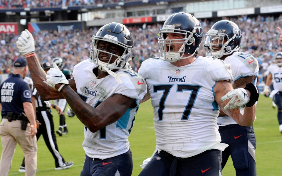 The Tennessee Titans shocked the Philadelphia Eagles in overtime to move to 3-1 for the season - FR170793 AP