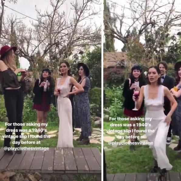 Australian singer Lisa Origliasso has revealed her stunning dress choice was a last-minute pick before her engagement party over the weekend. Source: Instagram/lisa_veronica