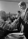 <p>Kennedy tours a classroom in Greenville, Miss., on April 11, 1967. (Photo: Jack Thornell/AP) </p>