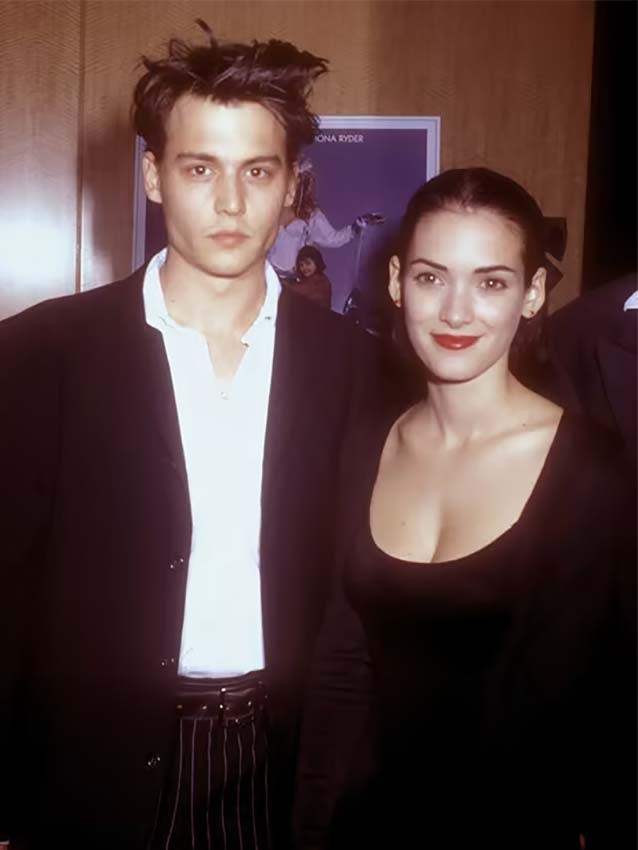 Johnny Depp y Winona Ryder durante su noviazgo a principios de los 90