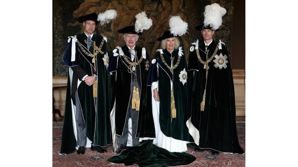 Prince William, King Charles, Queen Camilla and Prince Edward at Order of Thistle service