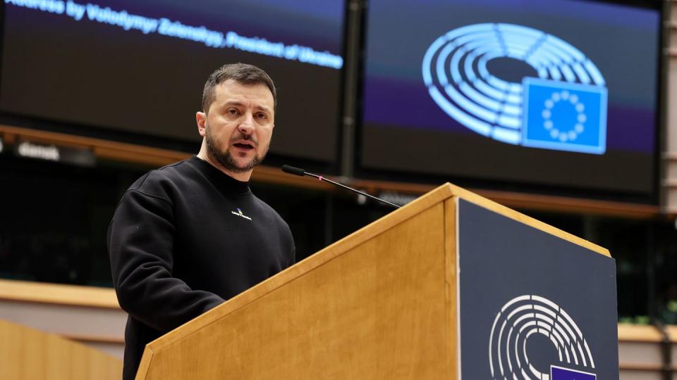Wolodymyr Selenskyj hält Rede im EU-Parlament