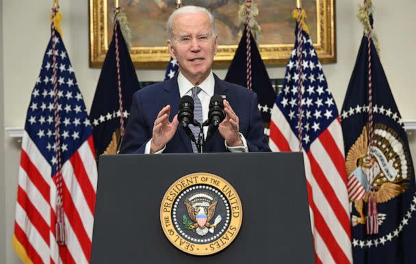 PHOTO: President Joe Biden speaks about the U.S. banking system, March 13, 2023, in Washington. (Saul Loeb/AFP via Getty Images)