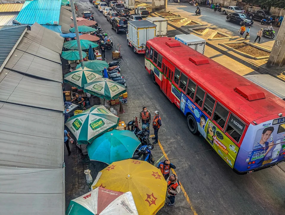 Bus outside of Khlong Toei