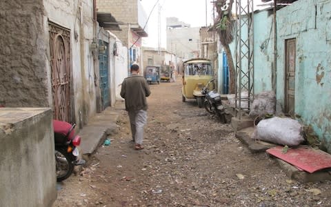 The Marchor Colony slum in Karachi - Credit: Ben Farmer