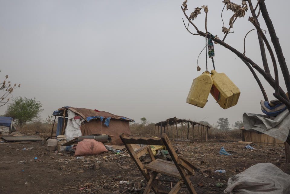 Makeshift camp for displaced persons in Juba, South Sudan.