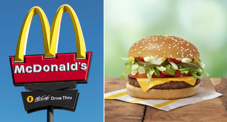 McDonald's sign and new McPlant burger