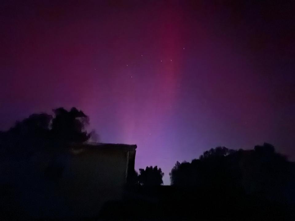 The Aurora borealis dances in the Tallahassee sky late Friday night, May 10, 2024. For best viewing shoot it on night mode with at least a three second exposure.