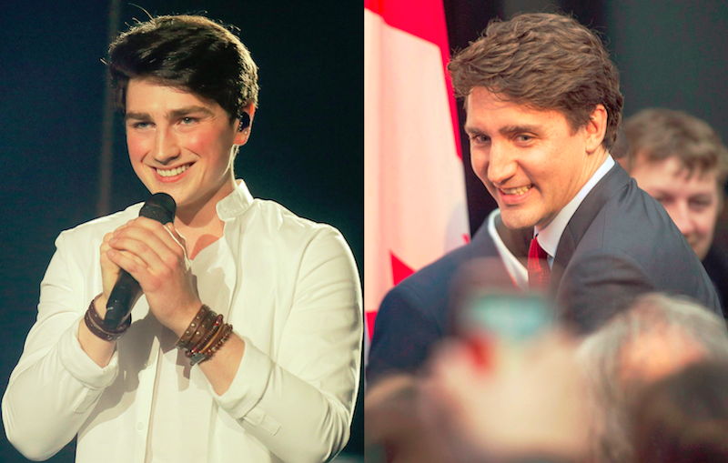 Brendan Murray, left, and Justin Trudeau appear in photos taken in 2017. Photos from CP.