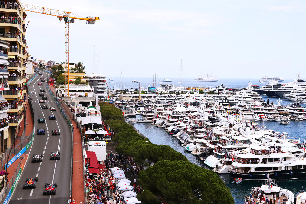 MONACO, MONACO - MAY 28: A general view of the action as the drivers make their way up Beau Rivage on the opening lap during the F1 Grand Prix of Monaco at Circuit of Monaco on May 28, 2023 in Monaco, Monaco. (Photo by Dan Istitene - Formula 1/Formula 1 via Getty Images)