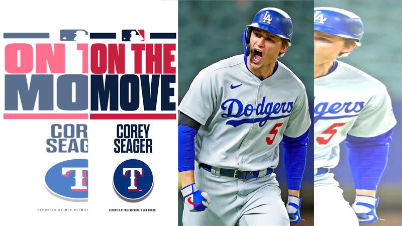 席格（Corey Seager）10年3.25億美金合約加盟遊騎兵。（圖／翻攝自MLB推特）