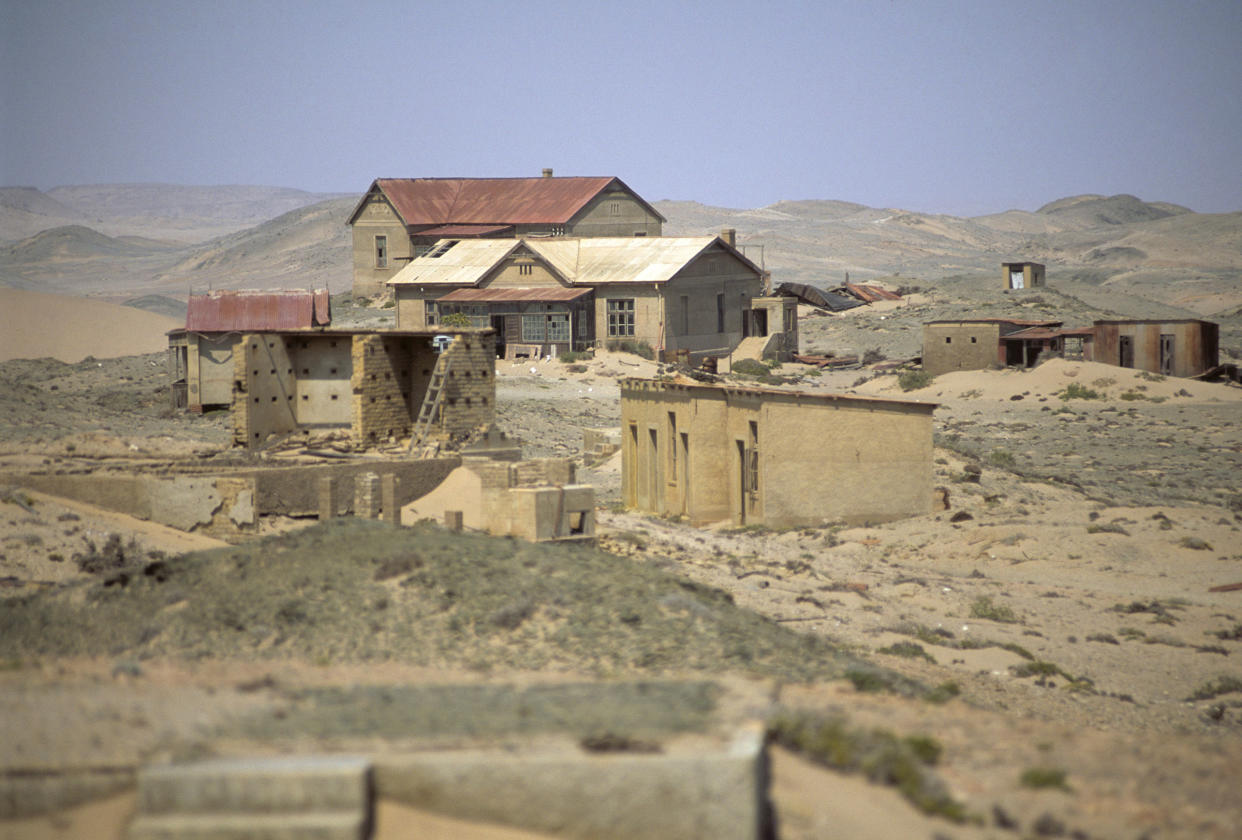 An abandoned diamond mine in the The Restricted Diamond Area in Namibia.