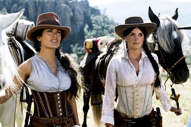 <p>20th Century Fox/Courtesy Everett Collection</p> Salma Hayek (left) and Penélope Cruz in 'Bandidas'