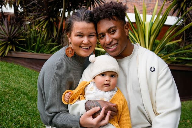 Ellia Green with his partner Vanessa Turnbull-Roberts and their daughter Waitui in Australia. (Photo: via Associated Press)