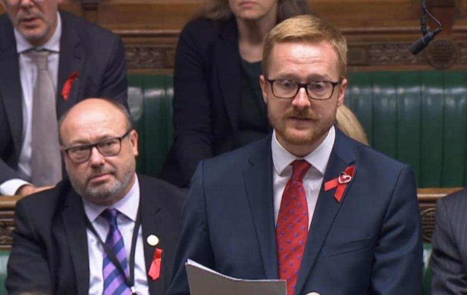 Lloyd Russell-Moyle, Labour MP for Brighton Kemptown, stands up in the House of Commons and speaks about his HIV Positive status. (PA) (PA Archive)