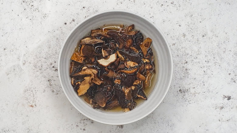 porcini mushrooms in water