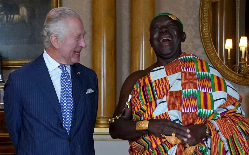 King Charles III Otumfuo Osei Tutu II Ghana Coronation reception Buckingham Palace Commonwealth - Gareth Fuller/Pool/AFP via Getty Images