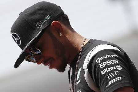 Formula One - Chinese F1 Grand Prix - Shanghai, China - 17/4/16 - Mercedes Formula One driver Lewis Hamilton of Britain before the Chinese Grand Prix. REUTERS/Aly Song