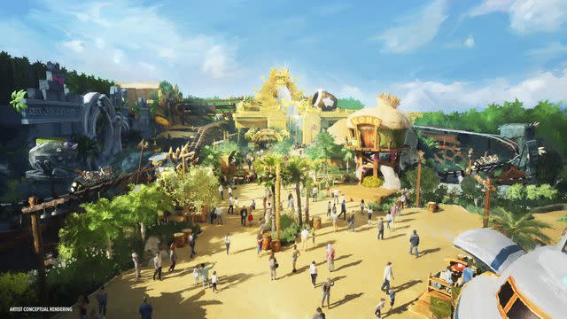 <p>Universal Orlando Resort</p> Universal Epic Universe reveals Donkey Kong Country concept art in Super Nintendo World