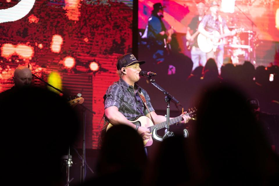 Pueblo native Cody Cozz performs during the first concert held at the Pueblo Ice Arena on Saturday, August 5, 2023.