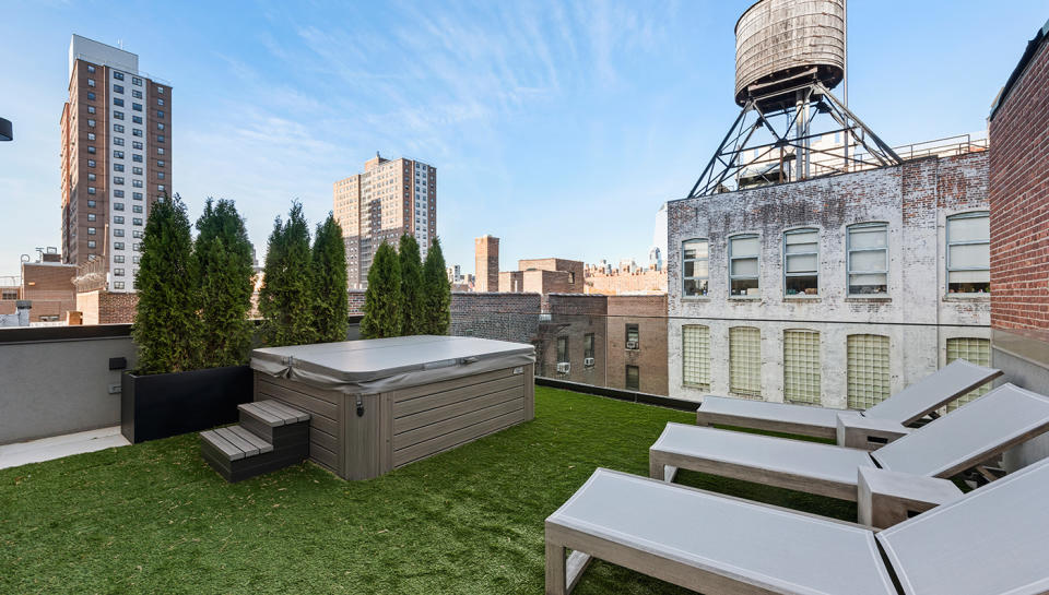 Finding enough space in New York City can often be a challenge—but the seven-story townhouse at 357 West 17th Street solves that issue quite resoundingly. Located in the West Chelsea Arts District, the 11,000-square-foot abode features five bedrooms and 11 bathrooms. Muted shades of brown and gray converge with rich accents such as Swarovski crystals and a chandelier canopy of stars for a homey yet chic aesthetic.