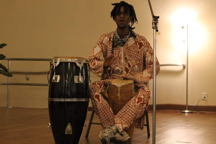 Kofi Horne performs and talks about the  art of drumming at the Florida Emancipation Day celebration held Friday at the Cotton Club Museum and Cultural Center.