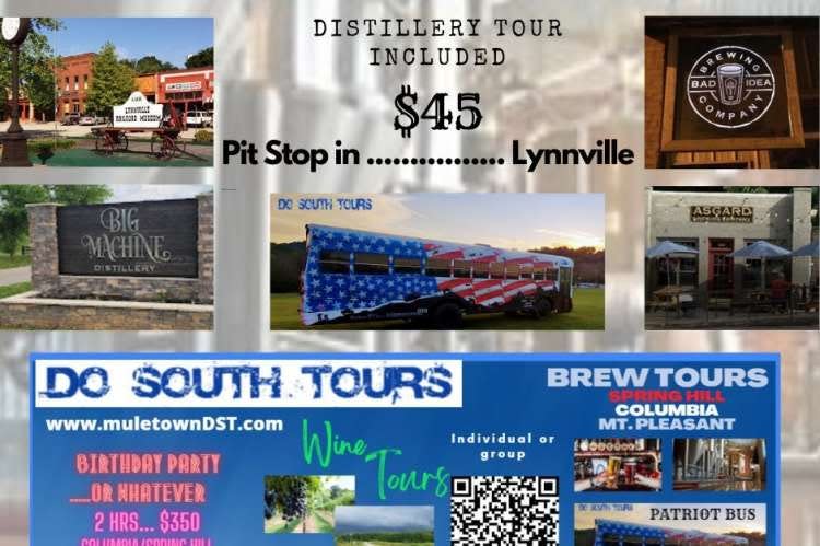 Grab a cold one, or three, as Do South Tours presents a special Brew and Distillery Tour from 1-5 p.m. Saturday.