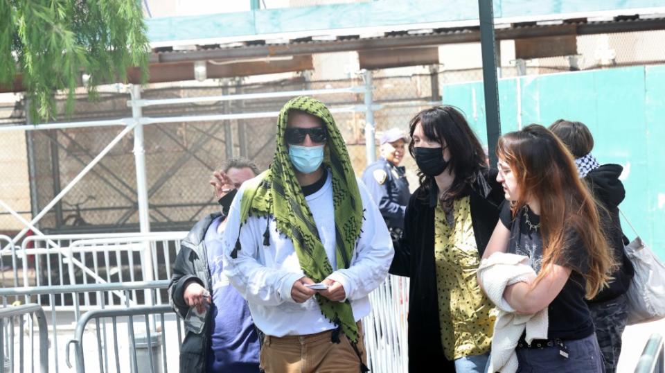 James Carlson leaves Manhattan Criminal Court after his arraignment. William Farrington