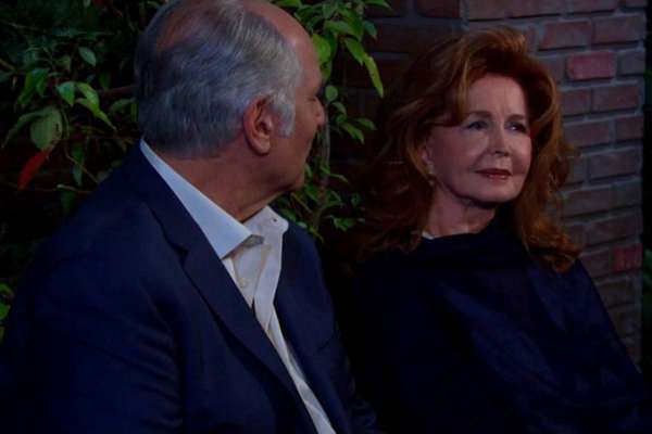 Maggie and Konstantin go to sit outside (with apparently no storm above the Kiriakis mansion). He says that Victor stated Salem inspired him to start a new life. He tells her that Salem is right for him, to her surprise.