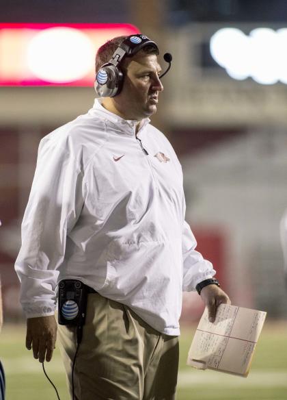 Bret Bielema and the Razorbacks are looking to snap a 13-game SEC losing streak. (USA Today)